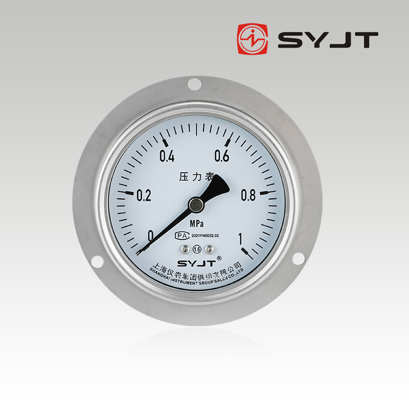 Y-103BF Axial Stainless Steel Pressure Gauge with Edges