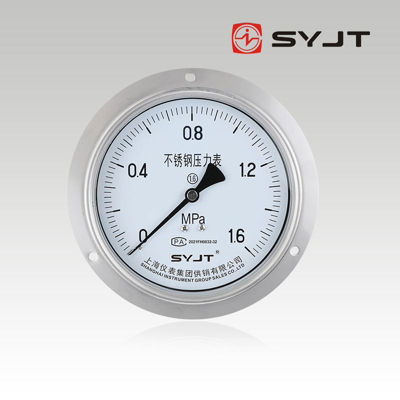 Y-153BF Axial Stainless Steel Pressure Gauge with Edges