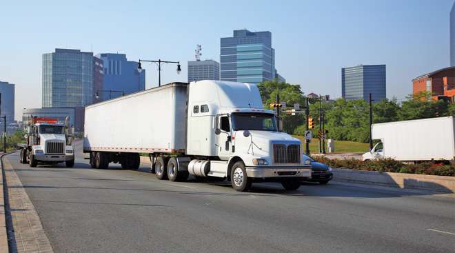 Trucks on highway