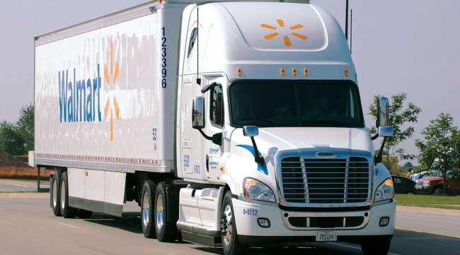 Walmart truck on the road